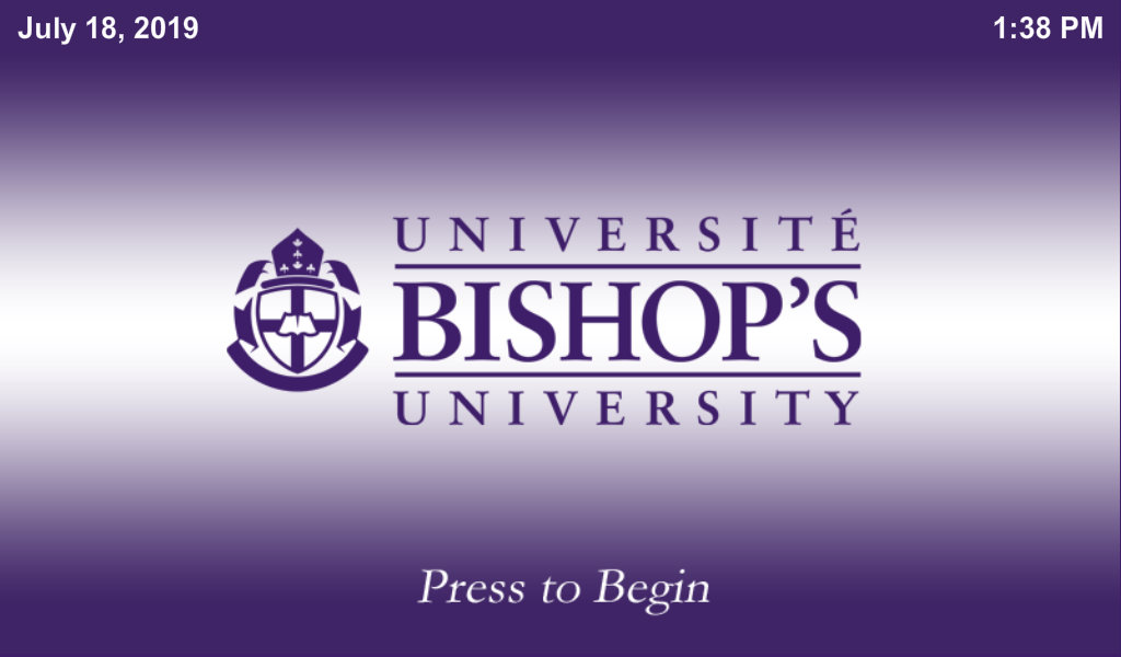 Touchscreen with Bishop's Logo